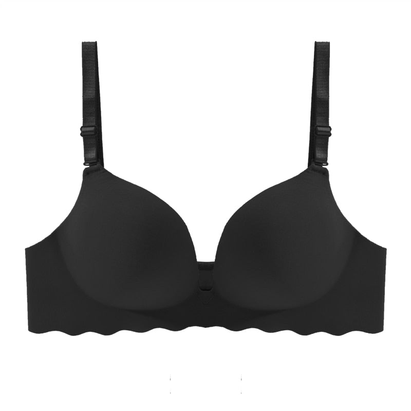 Love Bell Women's Push Up Bra Everyday Padded Bra - Lift bras for ladies -  Seamless T-shirt Bra (C, Black, 38C / 95C)